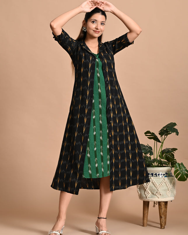 Handloom Ikat Jacket Dress Online Canada