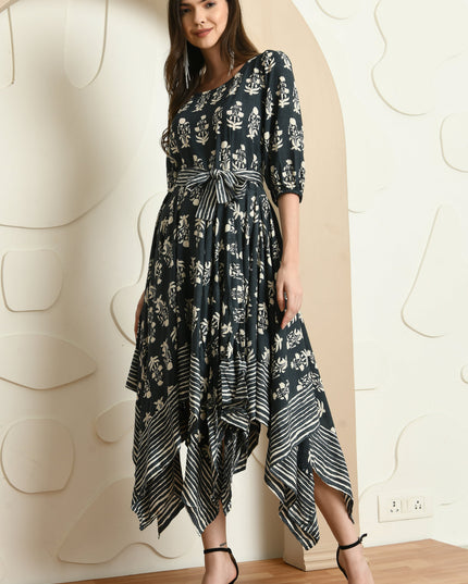 English Blue Handkerchief Style Dress