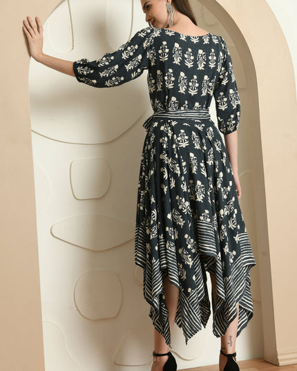 English Blue Handkerchief Style Dress
