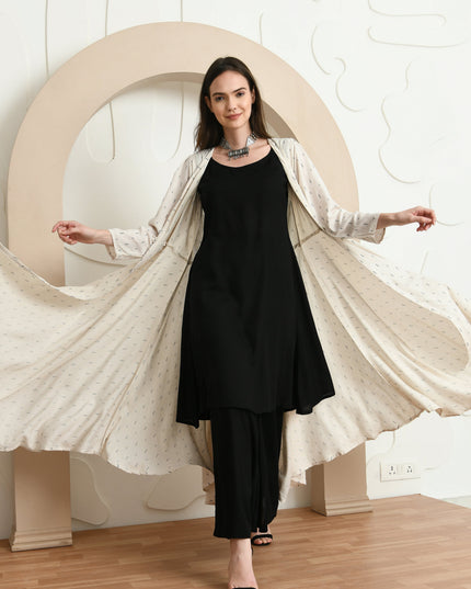 Kali Jacket Palazzo Set for Women Black