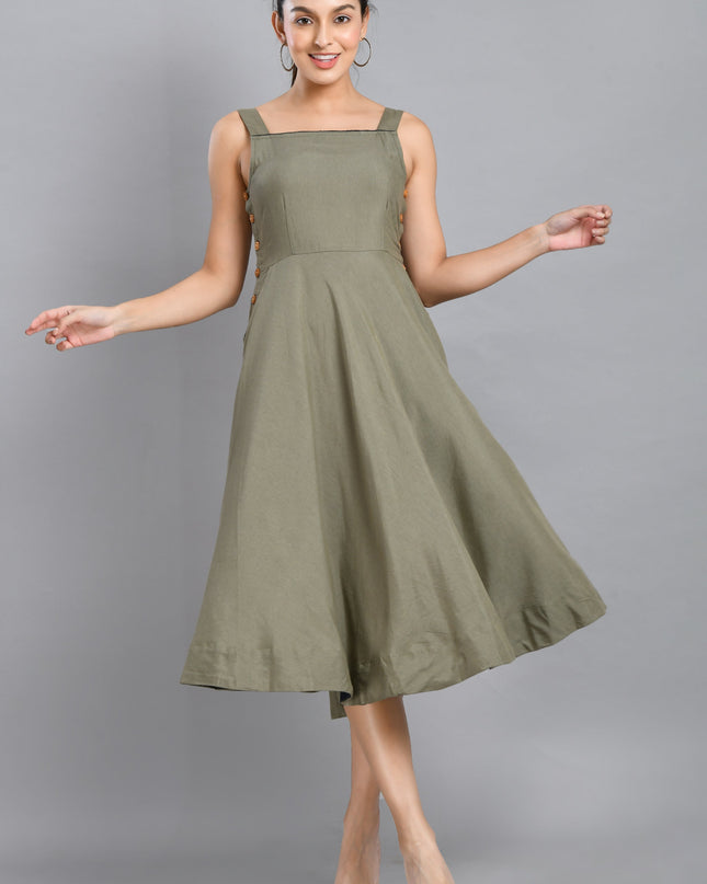 Grey Umbrella Dress Stylish Casual Outfit