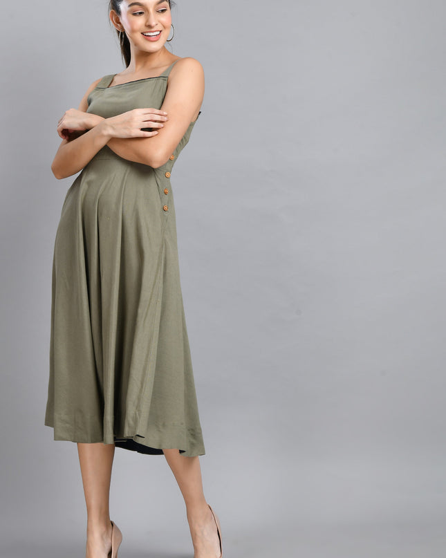 Grey Umbrella Dress Stylish Casual Outfit