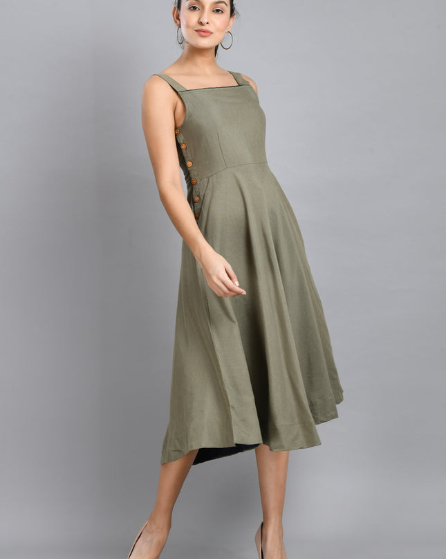 Grey Umbrella Dress Stylish Casual Outfit