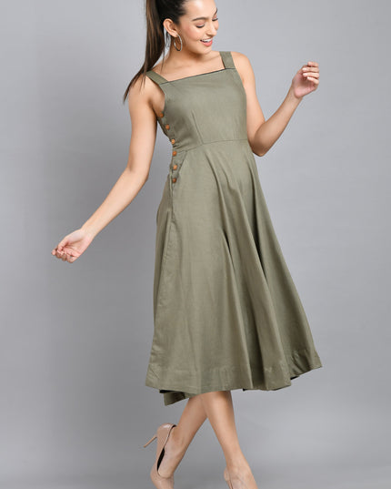 Grey Umbrella Dress Stylish Casual Outfit