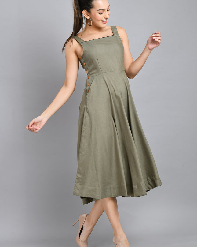Grey Umbrella Dress Stylish Casual Outfit