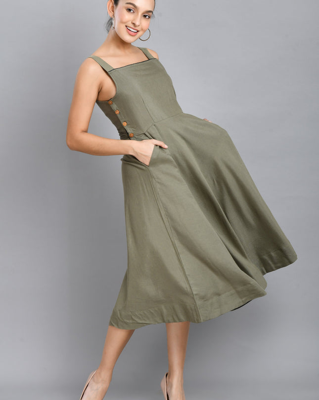 Grey Umbrella Dress Stylish Casual Outfit