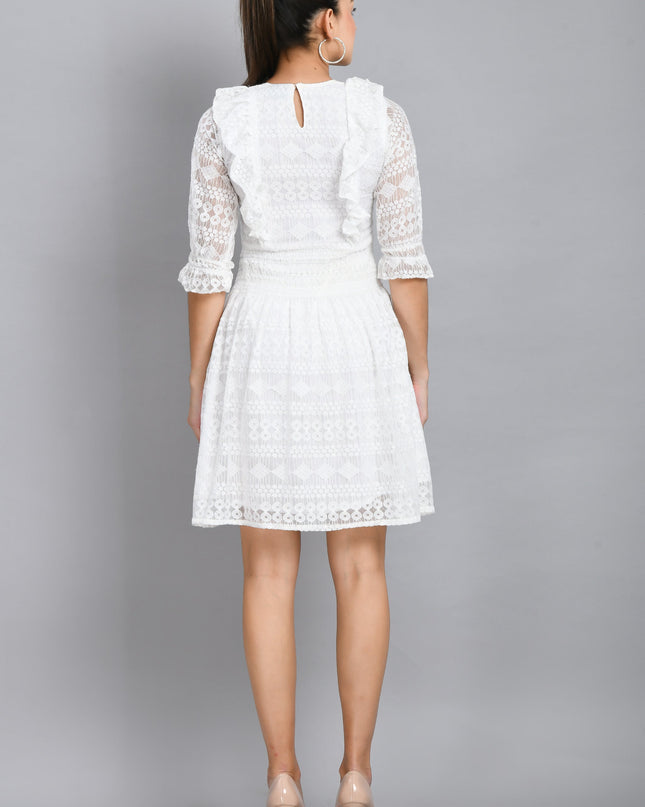 Stylish White Frill Dress Online Canada