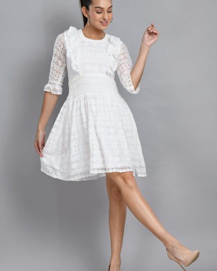 Stylish White Frill Dress Online Canada