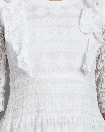 Stylish White Frill Dress Online Canada
