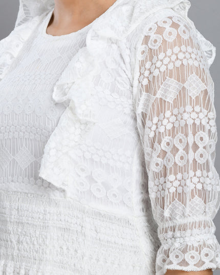 Stylish White Frill Dress Online Canada