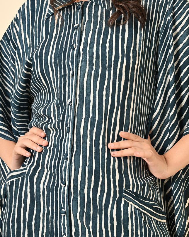 Rayon Cotton Loose Fit Kaftani Dress with Pockets