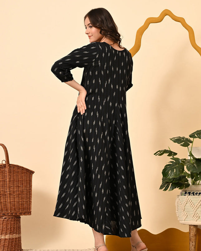 Loose Fit Black Handloom Dress Canada