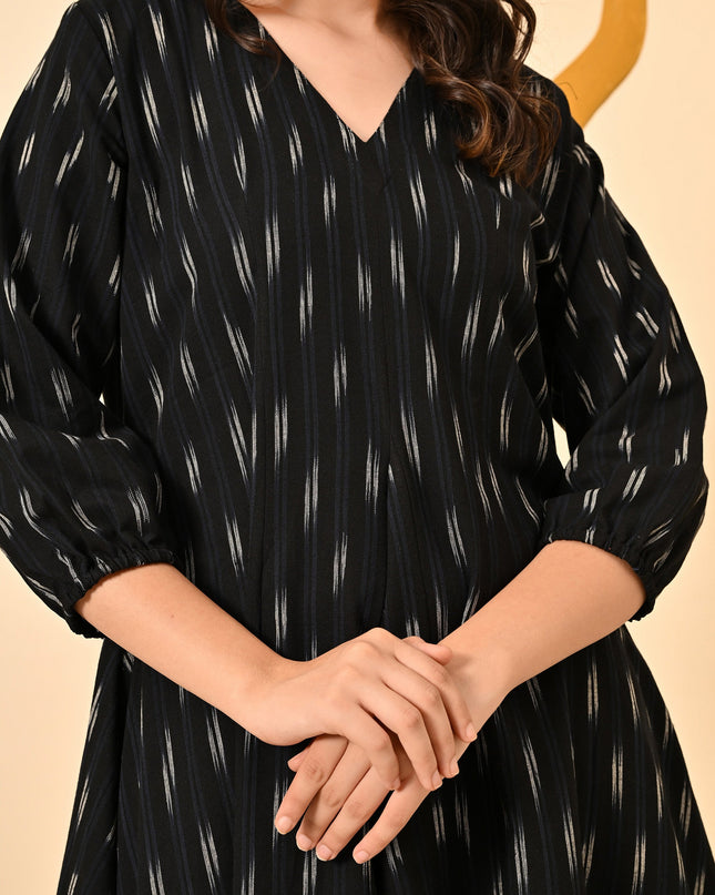 Loose Fit Black Handloom Dress Canada