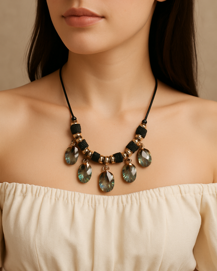Elegant Teardrop Stone Necklace for Women