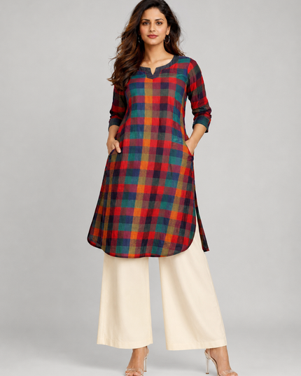 MULTI CHECKERED KURTA