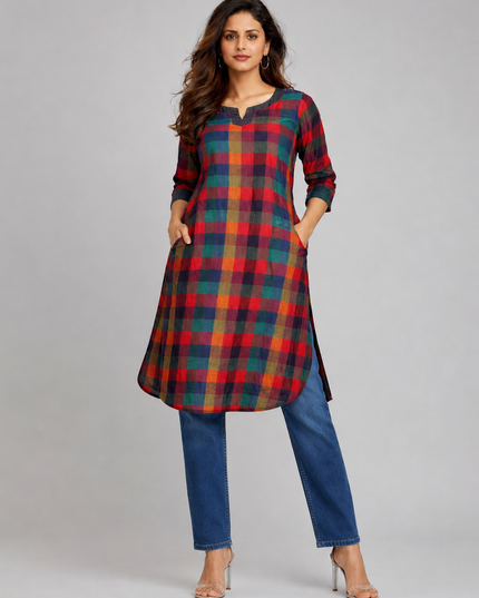 MULTI CHECKERED KURTA
