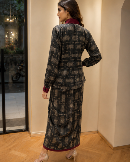 Noir Tie-Up Dhoti Skirt Set