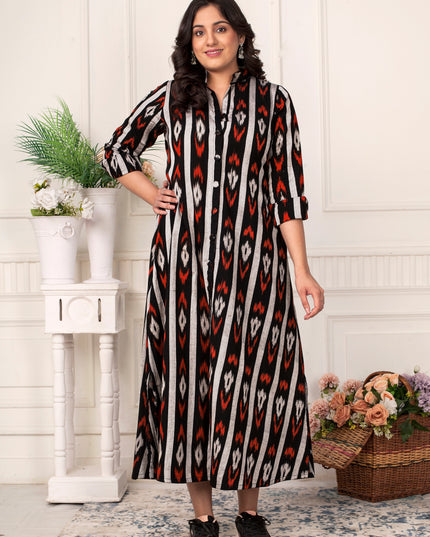 Black Ikat Shirt Dress Canada
