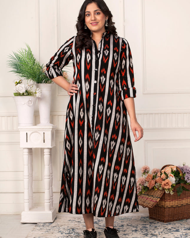 Black Ikat Shirt Dress Canada