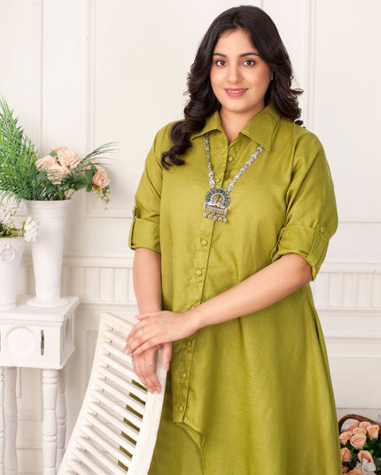 OLIVE GREEN ZIG ZAG COORD