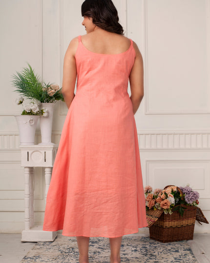 Blush Serenity Linen Jacket Dress Set for Women