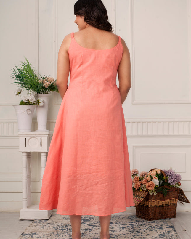 Blush Serenity Linen Jacket Dress Set for Women