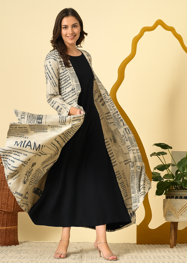 NEWSPAPERPRINT JACKET WITH INNER