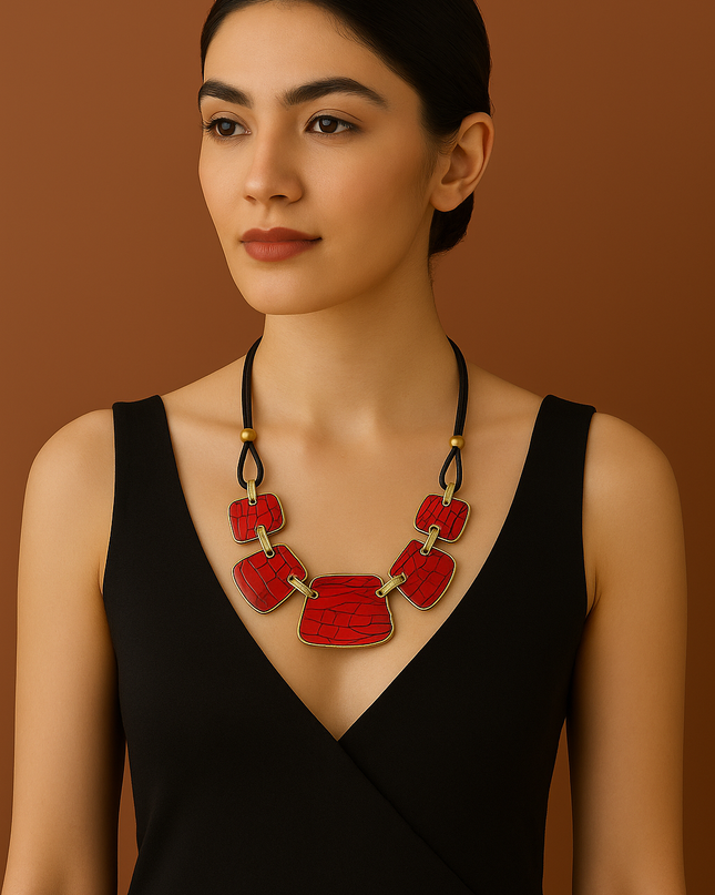 Bohemian Enamel Disc Pendant Necklace