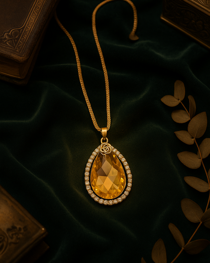 Yellow Crystal Statement Necklace for Women