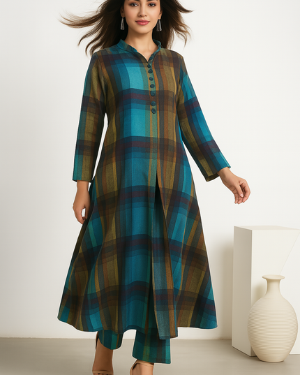 ABSTRACT PRINT BLUE CO-ORD SET