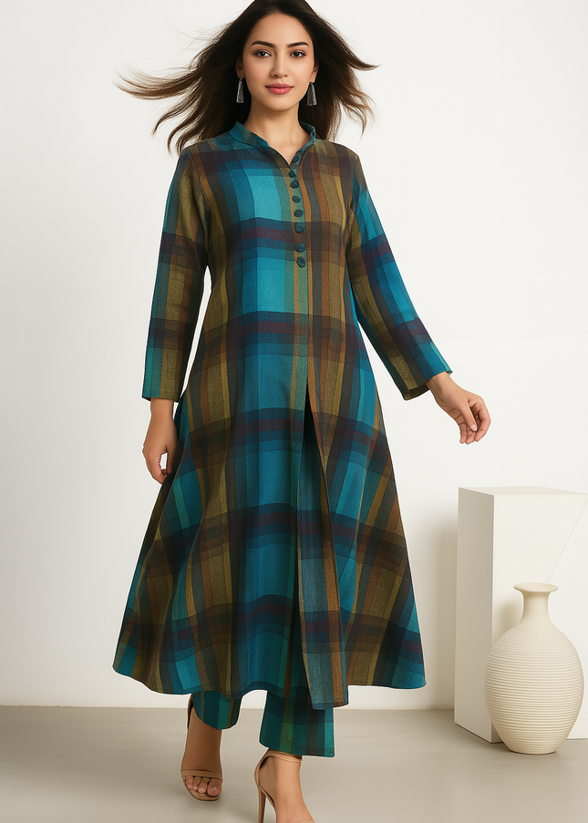 ABSTRACT PRINT BLUE CO-ORD SET