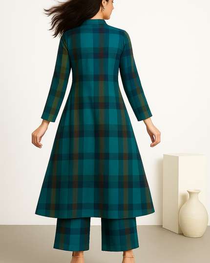 ABSTRACT PRINT BLUE CO-ORD SET