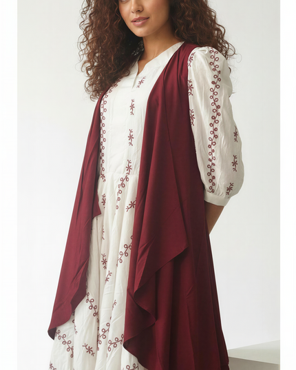 Elegant Embroidered Cotton Dress Chic Outfit