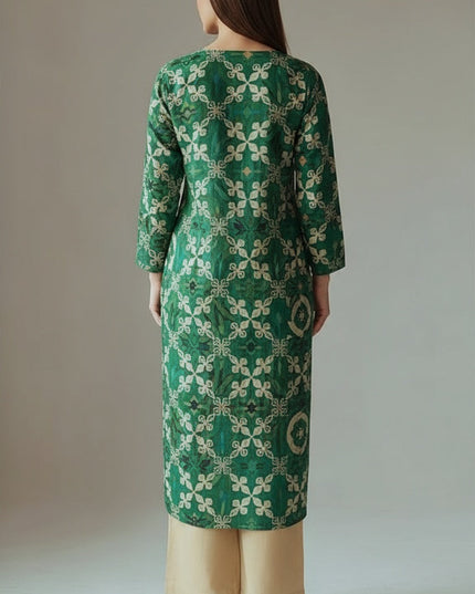 GREEN GOTTA PATTI TOKE WITH AMARA PATCHWORK PRINT KURTA SET