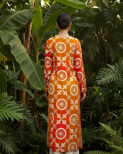 ORANGE GOTTA PATTI TOKE WITH AMARA PATCHWORK PRINT KURTA SET