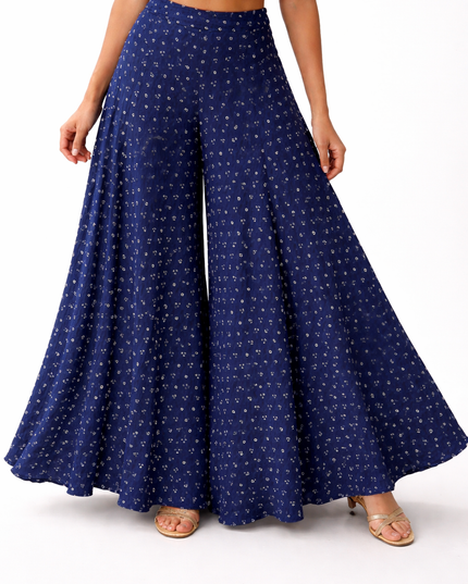 Midnight Noor Kaftan Kurta Set with Flared Skirt Palazzo