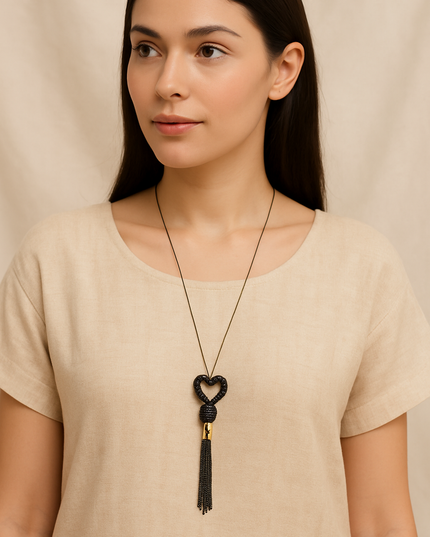 Vintage Tassel Charm Necklace for Women