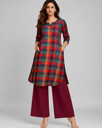 MULTI CHECKERED KURTA