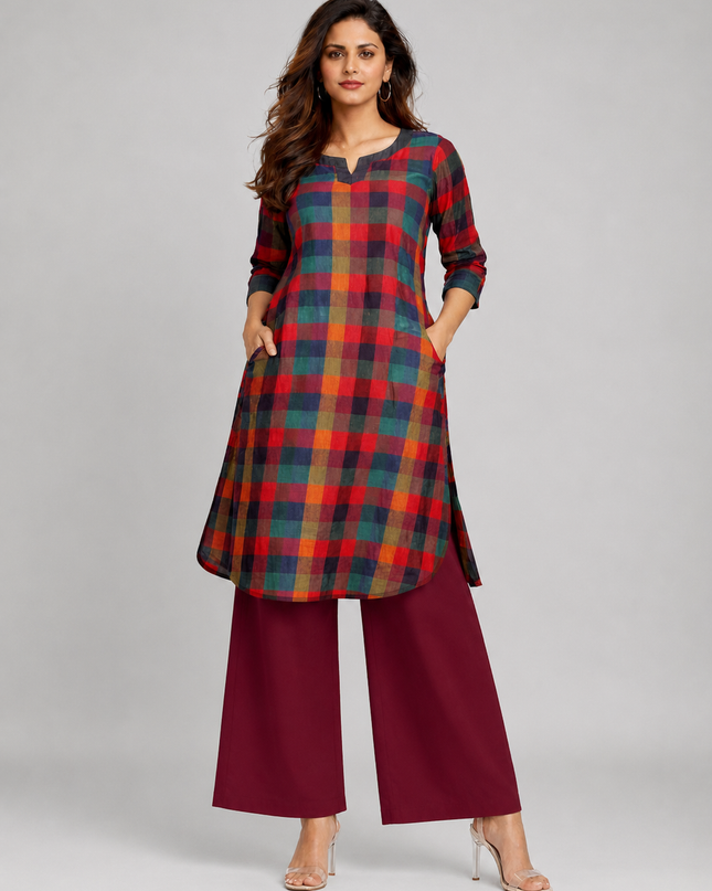 MULTI CHECKERED KURTA