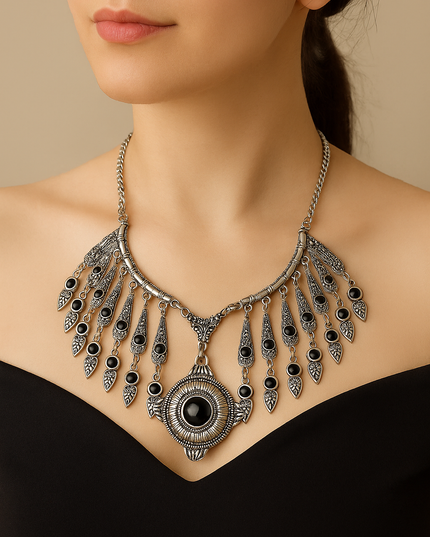 Ethnic Oxidised Statement Choker Necklace