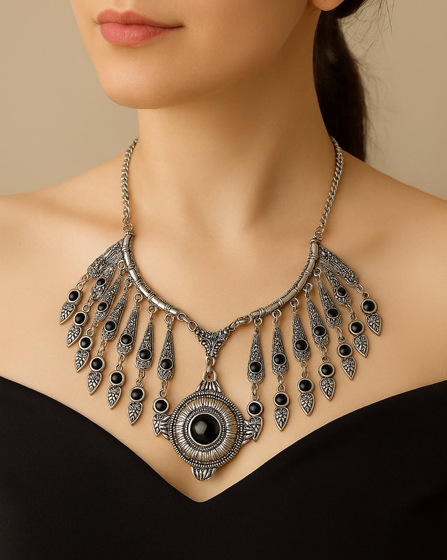 Ethnic Oxidised Statement Choker Necklace