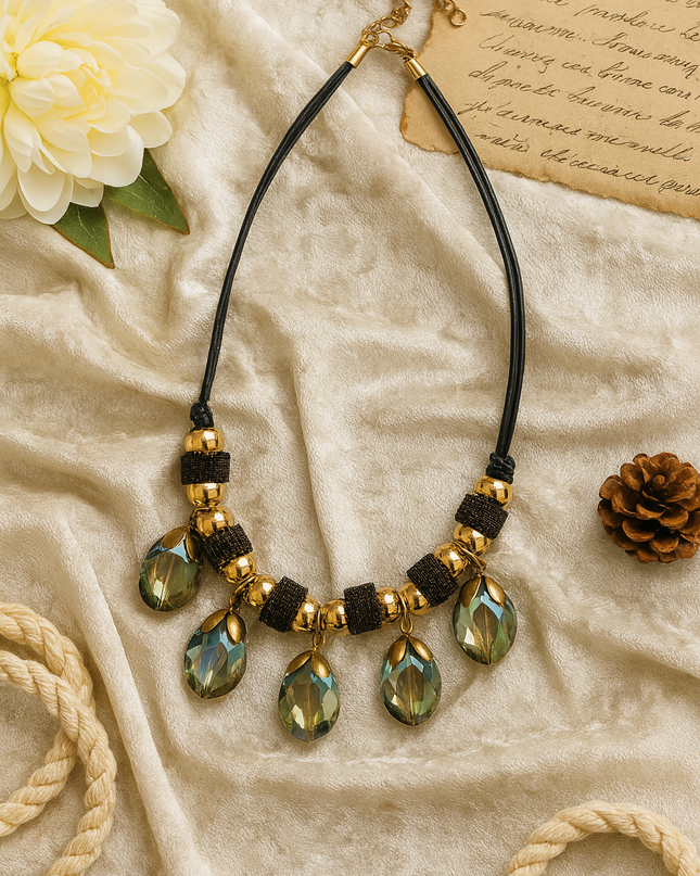 Royal Teardrop Stone Statement Necklace