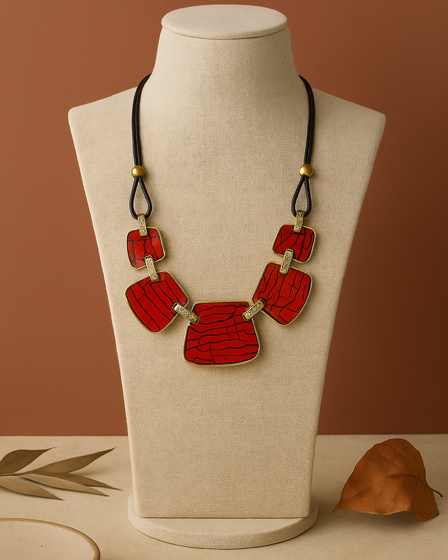 Bohemian Enamel Disc Pendant Necklace