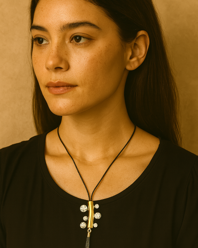 Minimal Necklace with Crystal Beads